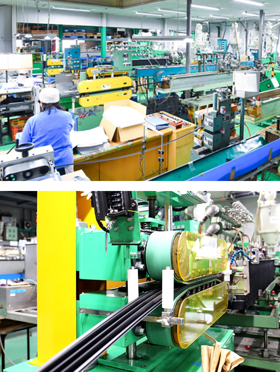 国内工場に27台の押出成形機 <br>20mmから75mmまでの押出製品の成形が可能です。<br>日本本社設備一覧